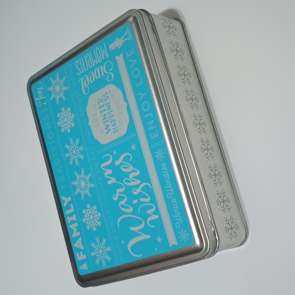 3/$15 VTG Snowflake Metal Cookie Tin Planters Peanuts